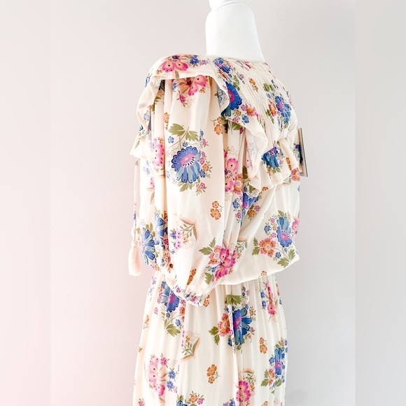 New Spell Floral Boho Maxi dress SZ XS Cream Cottage - Picture 8 of 16